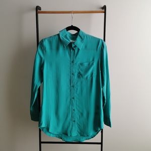 Equipment Emerald Silk Shirt SZ XS